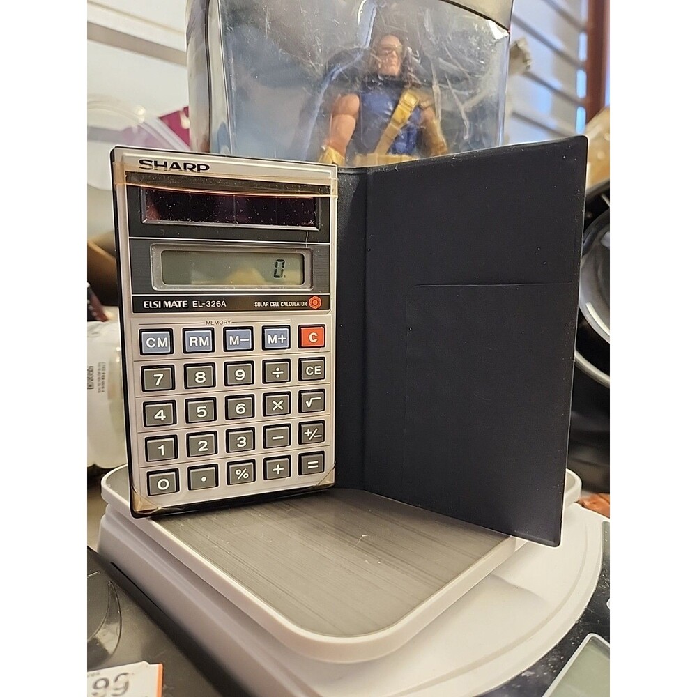 Working Sharp Elsi Mate EL-326A Vintage Calculator with Case